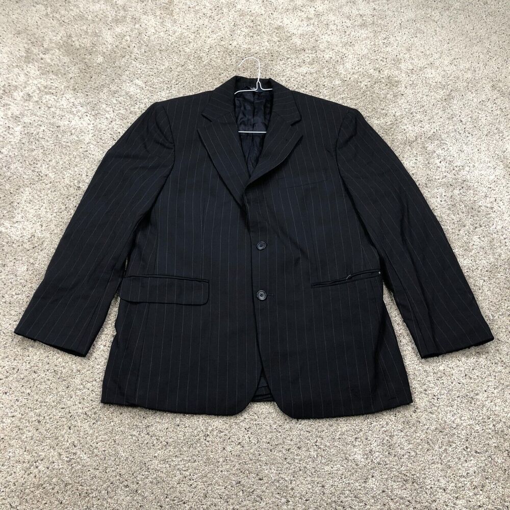 Brooks Brothers Blazer Mens 42S Black Pinstripe Wool Sport Coat Suit Jacket 346